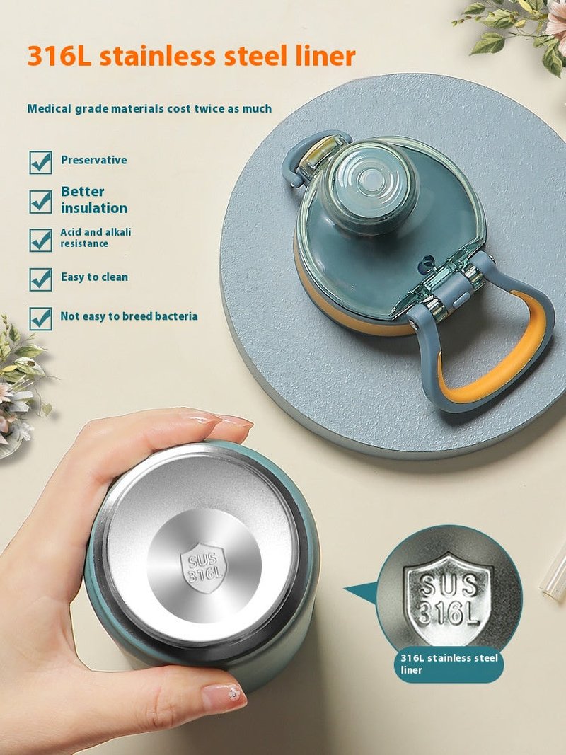 Large Capacity Stainless Steel Travel Kettle with Retractable Straw