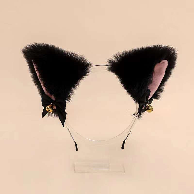 Cute Plush Animal Headband with Bells and Cat Ears for Kids & Adults