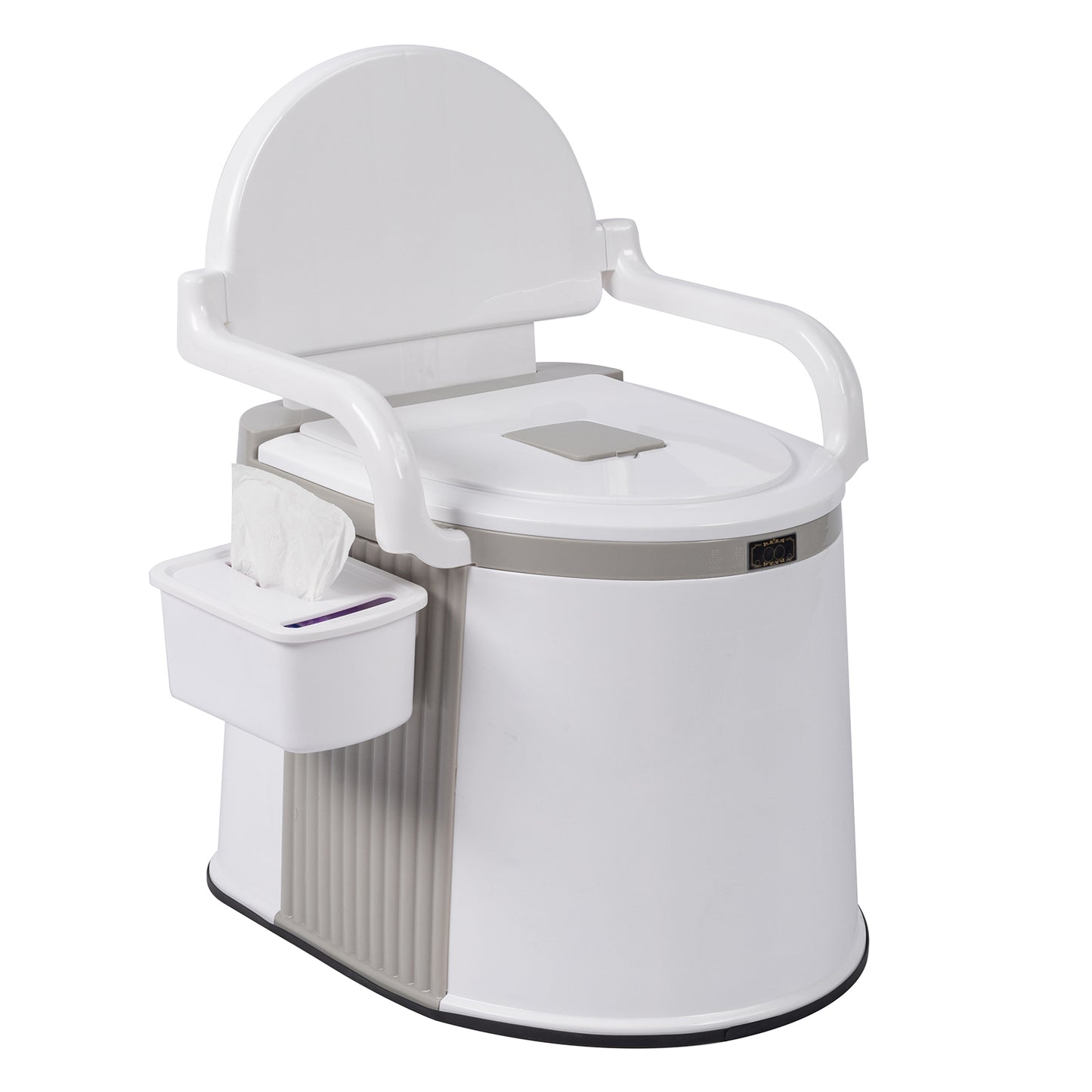 Portable Outdoor Toilet with Anti-Slip Strip - Off-White