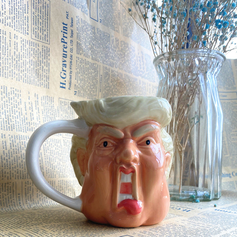 Funny Trump Mug with Sand Sculpture Design - 11.5cm 401ml
