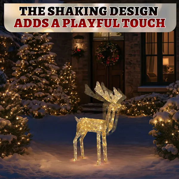 3.6FT Motorized Christmas Reindeer with LED Lights for Indoor & Outdoor Decor