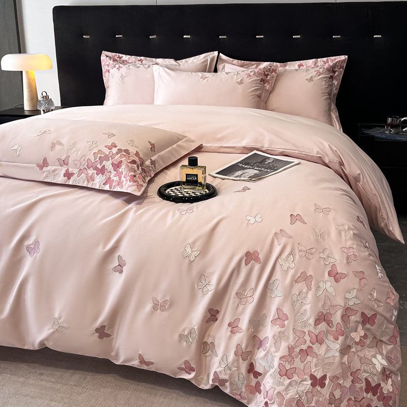 Cotton Embroidered Fitted Bed Sheet Set - Multiple Sizes & Patterns