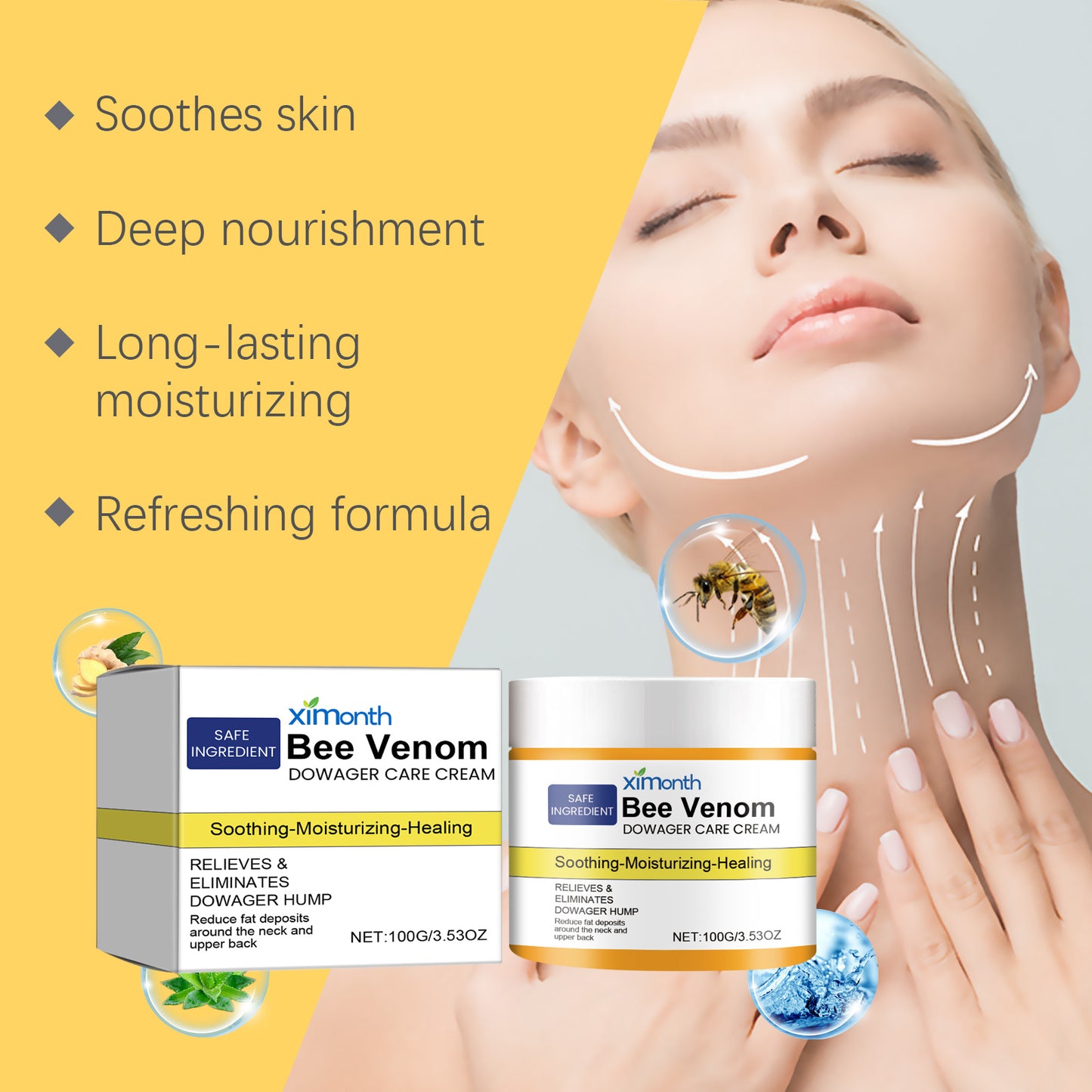 Bee Venom Neck and Back Care Cream - Smoothing & Firming Formula