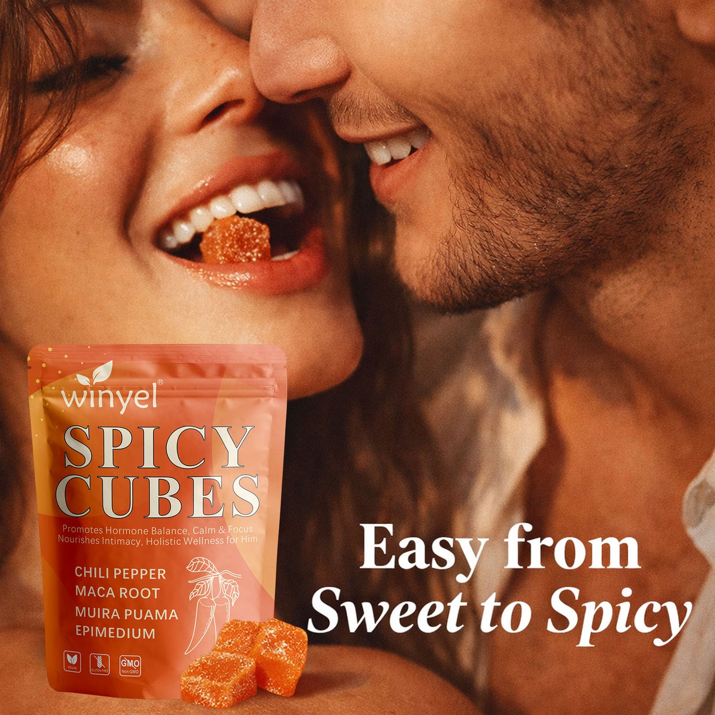 Spicy Peach Intimacy Gummies - Herbal Hormone Support & Wellness Supplement