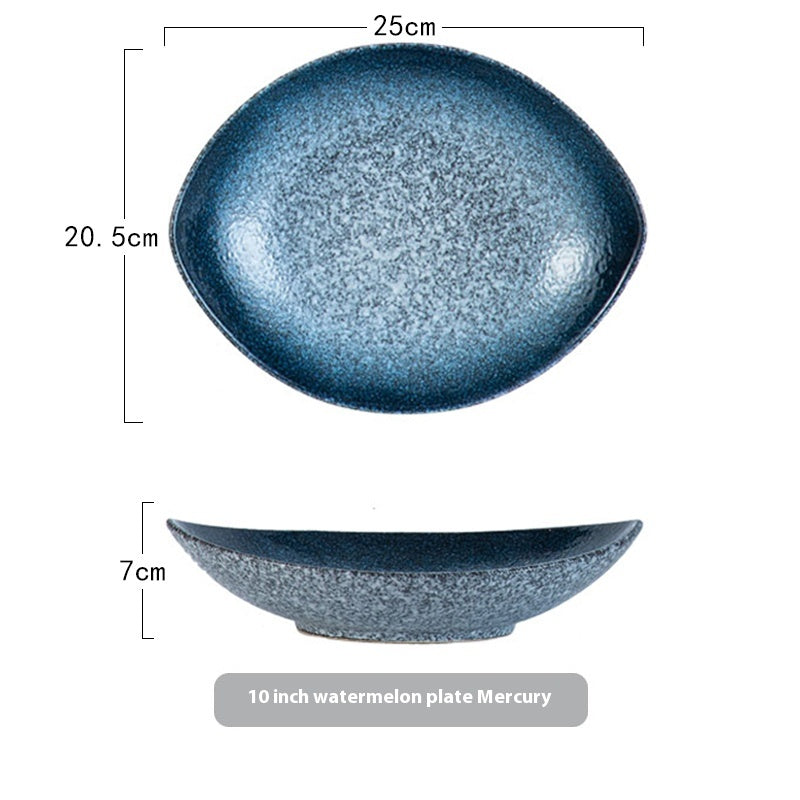 Oval Ceramic Salad Plate - Irregular Shape, 9 & 10 Inch Options, Multiple Colors