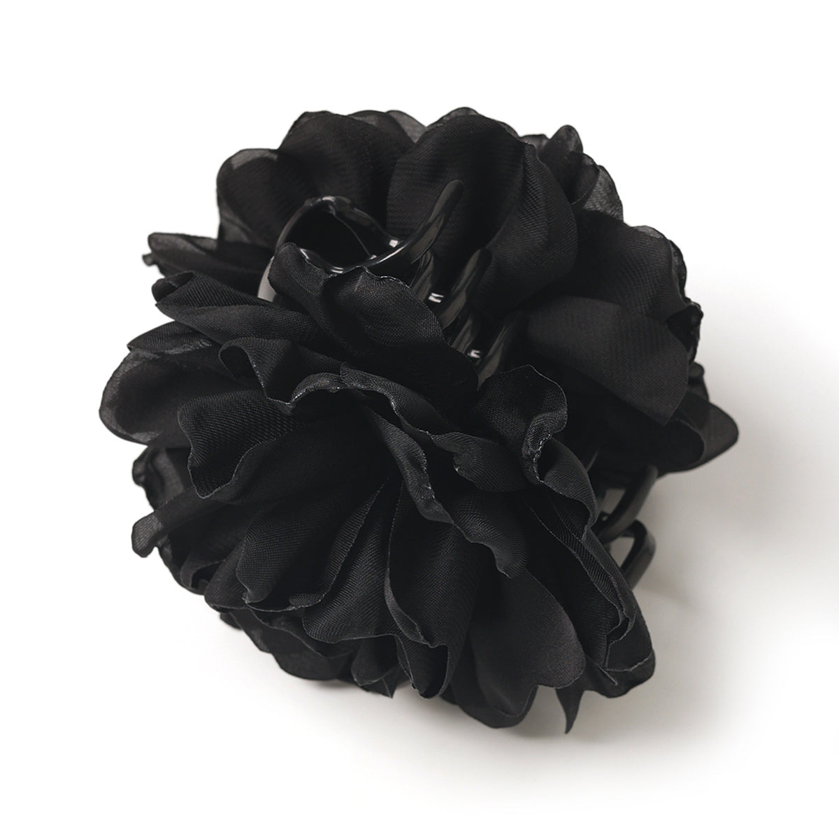 Minimalist Satin Camellia Hair Clip for Women - Large French-Style Gripper