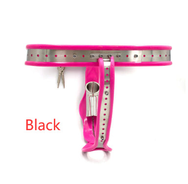 Unisex Stainless Steel T Chastity Lock Belt for Men and Women - Multiple Colors