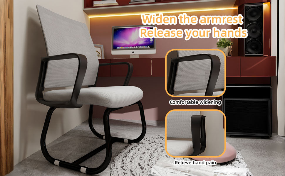 Modern Minimalist Office Chair - Comfortable Metal Frame, Black & Gray