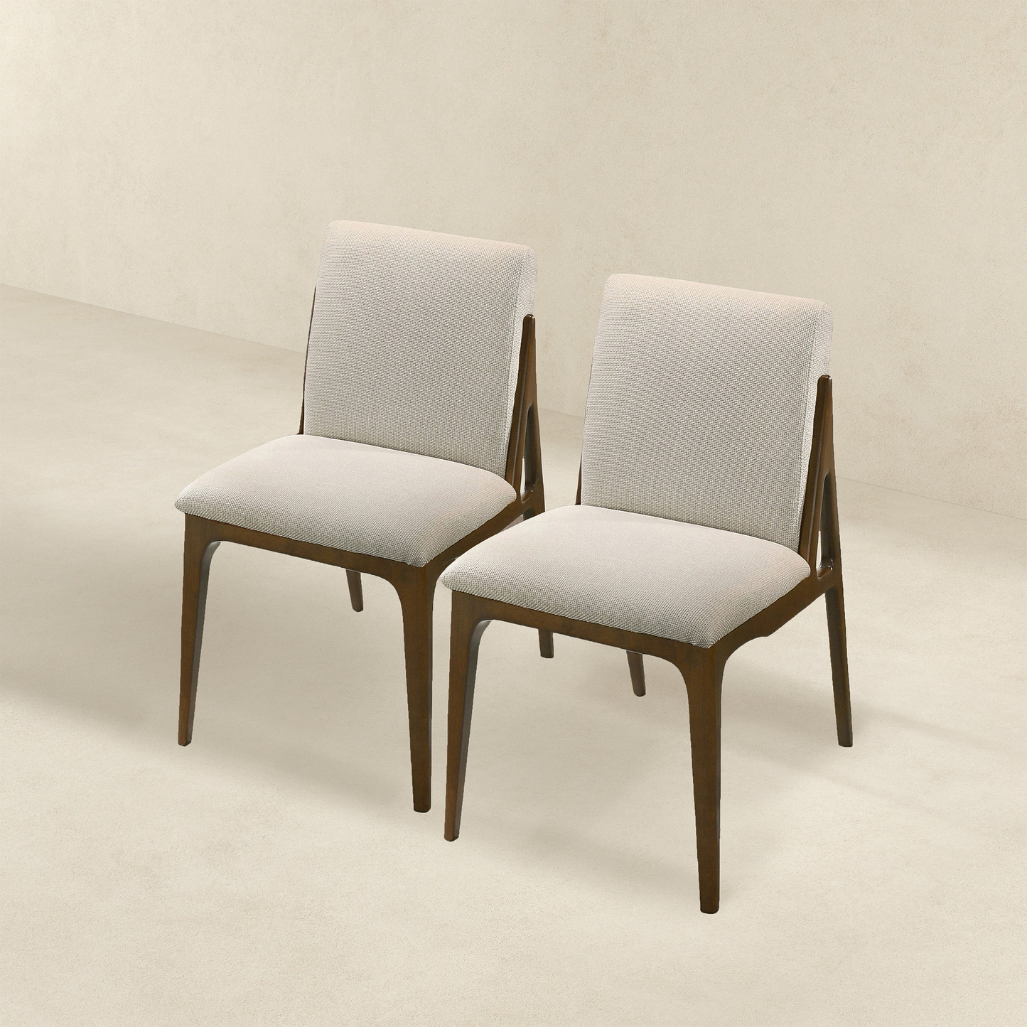 Grivelle Cream Fabric Dining Chair Set Of 2