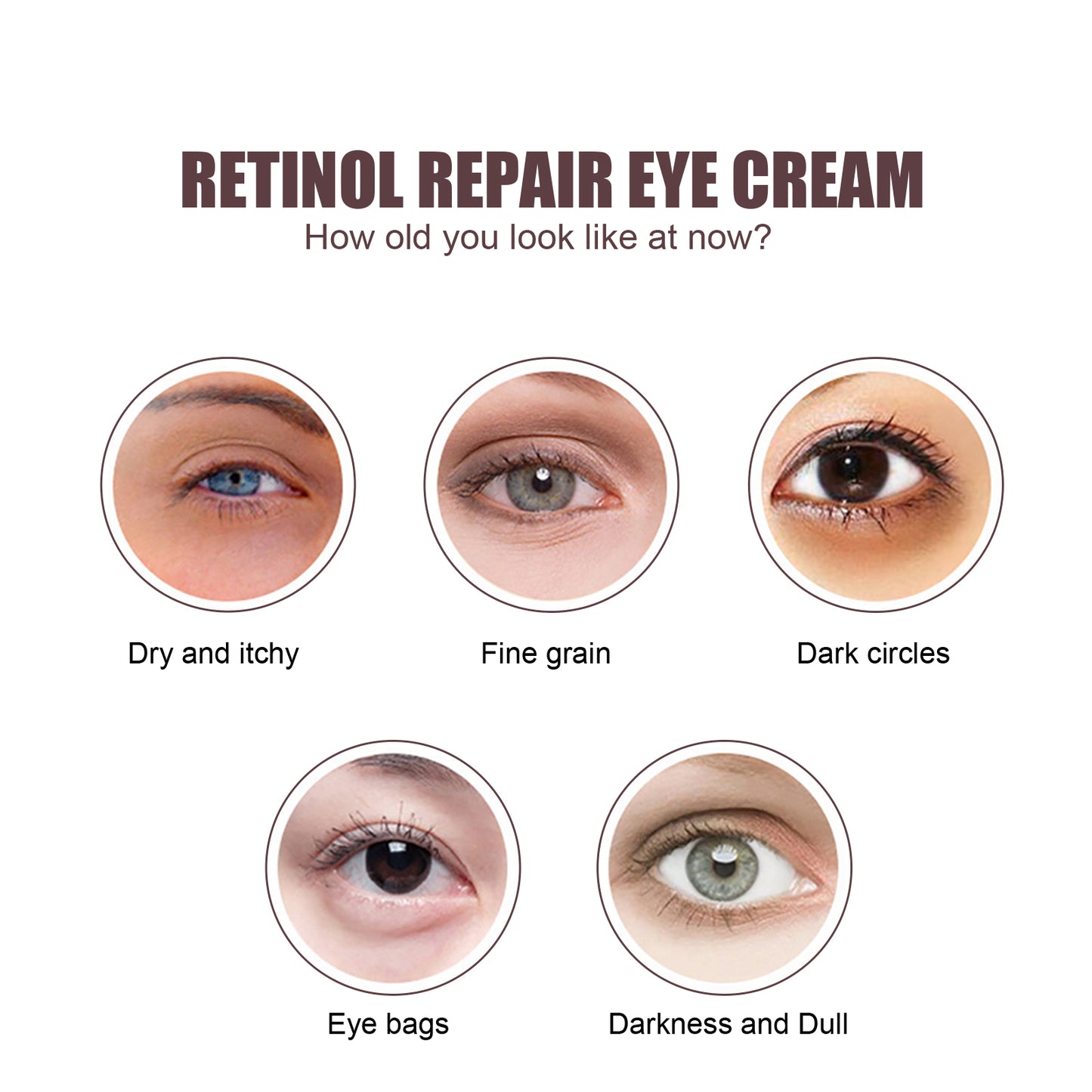 Retinol Repair Eye Cream for Fine Lines, Wrinkles & Dark Circles