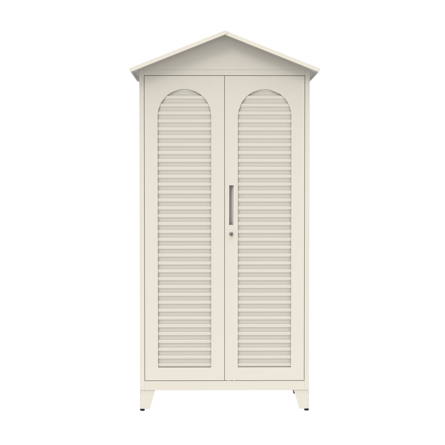 79-Inch Tall Metal Tool Storage Cabinet - Beige Steel Organizer