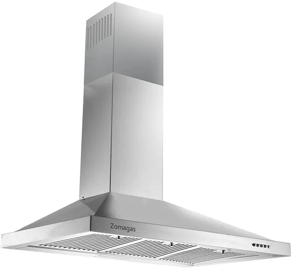 36 Inch Wall Mount Stainless Steel Range Hood with Ducted Ductless Conversion, 3-Speed Exhaust Fan, LED Light, Push Button Control, 3 Baffle Filters