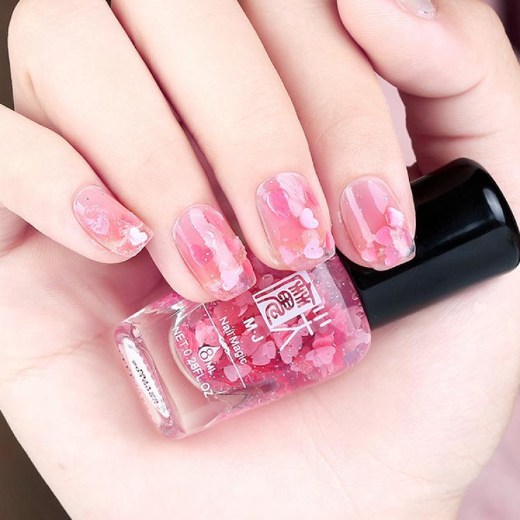 Peelable Nail Polish - Light Pink Peach Heart, Single Bottle