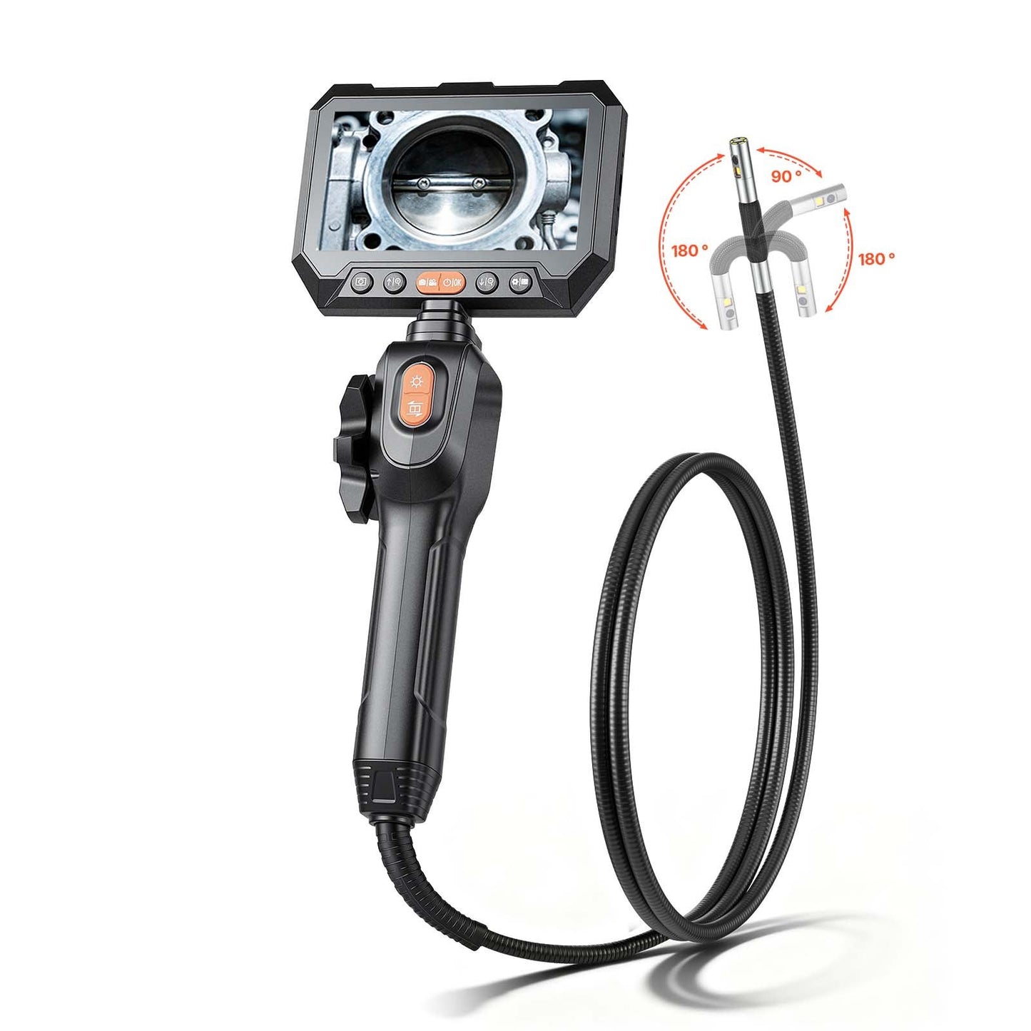 Dual-Lens Articulating Endoscope Inspection Camera 1080P HD with Slim Probe