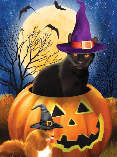 Halloween Diamond Painting Kit - Full Square Cartoon Embroidery Cross Stitch