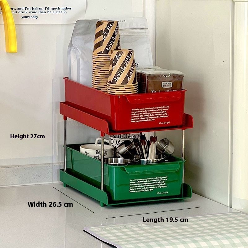 Desktop Drawer Storage Rack for Office & Home Organization - Multi-Layer, 18L Capacity