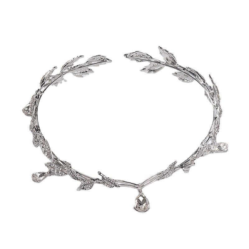 Forest Leaves Crown Bridal Hairpin Headdress – Silver