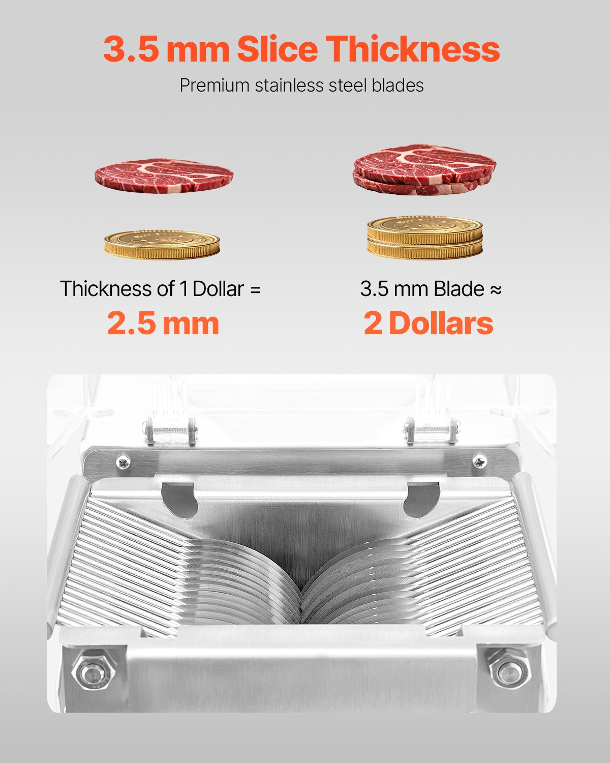 Electric Meat Slicer Machine 550W Commercial Food Cutter for Kitchen and Restaurant