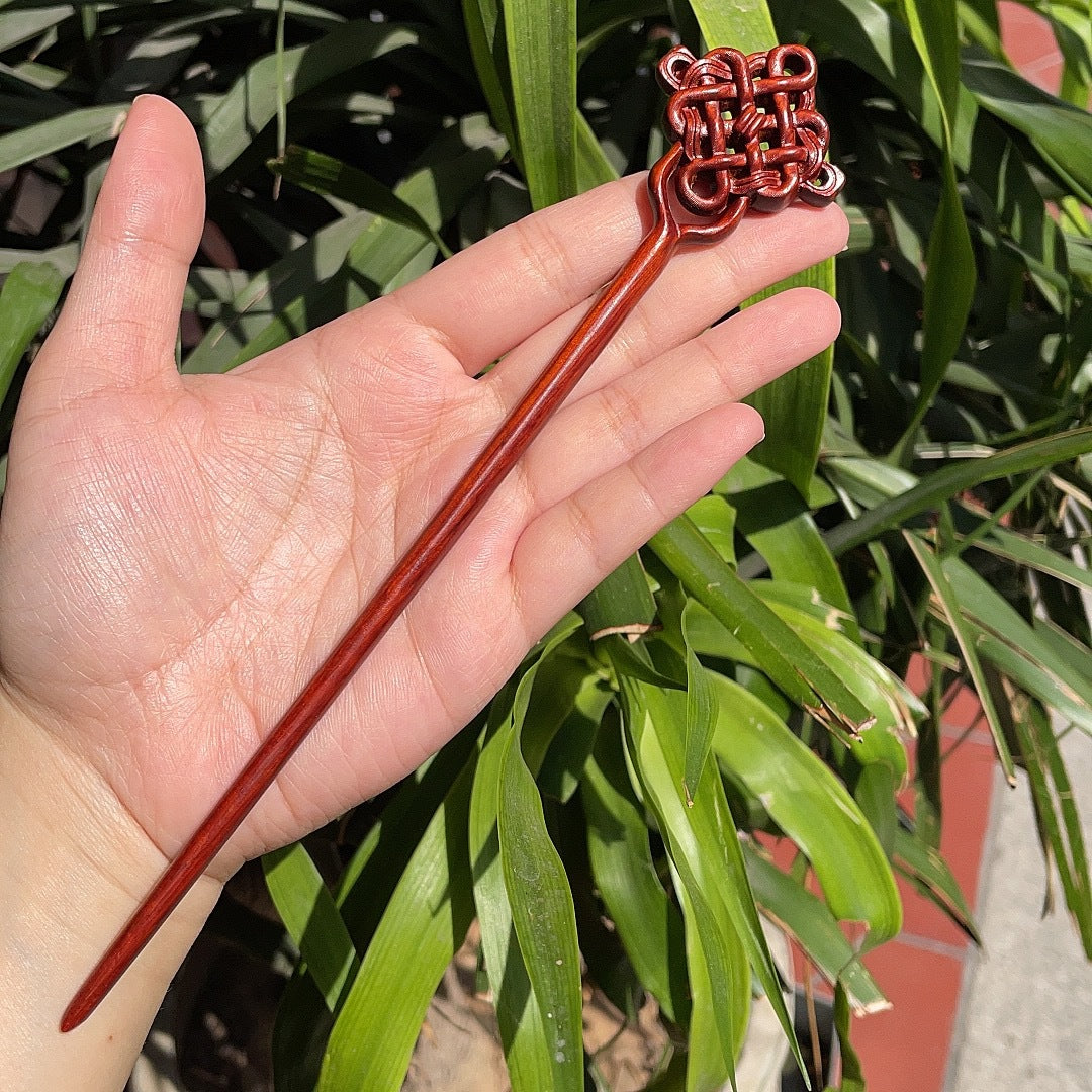 Ebony Antique Carved Hairpin