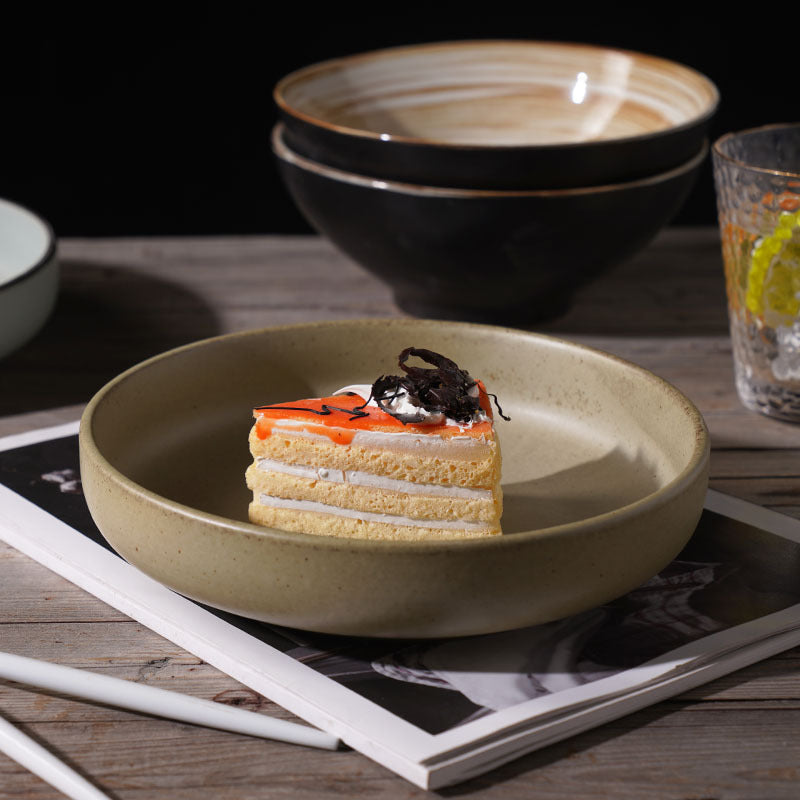 Japanese Style Ceramic Retro Thick Dinnerware Set - Vintage Tableware