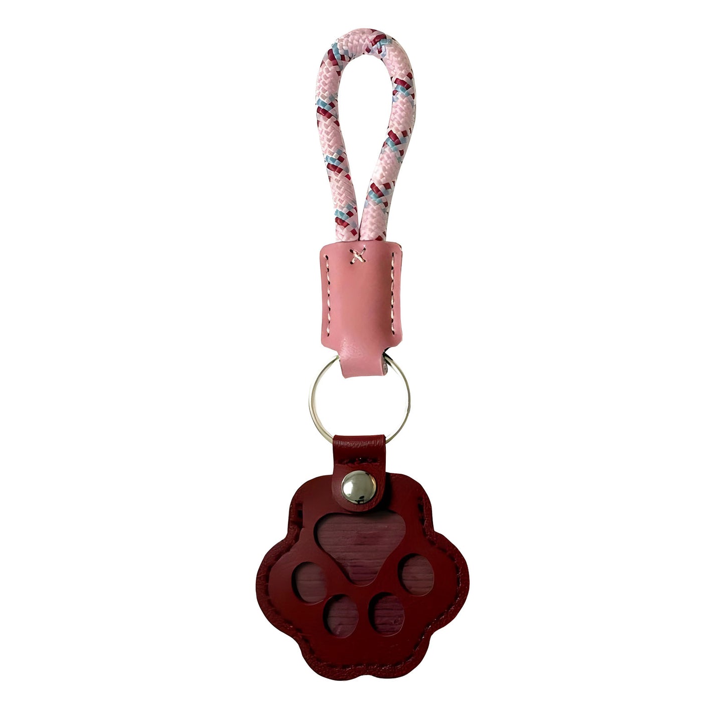 Pet Fur Memory Keepsake Leather Keychain for Dogs Cats Paw Design Memorial Gift