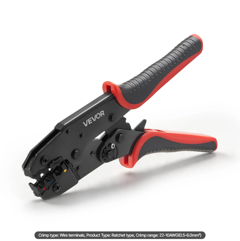 Ratcheting Wire Crimping Tool 22-10 AWG for Electrical Terminals