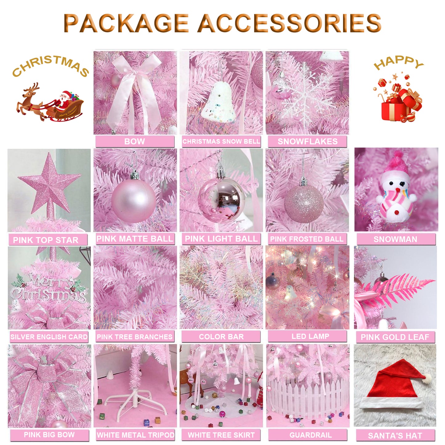 6FT Pink Christmas Tree - Slim Pencil Design for Small Spaces