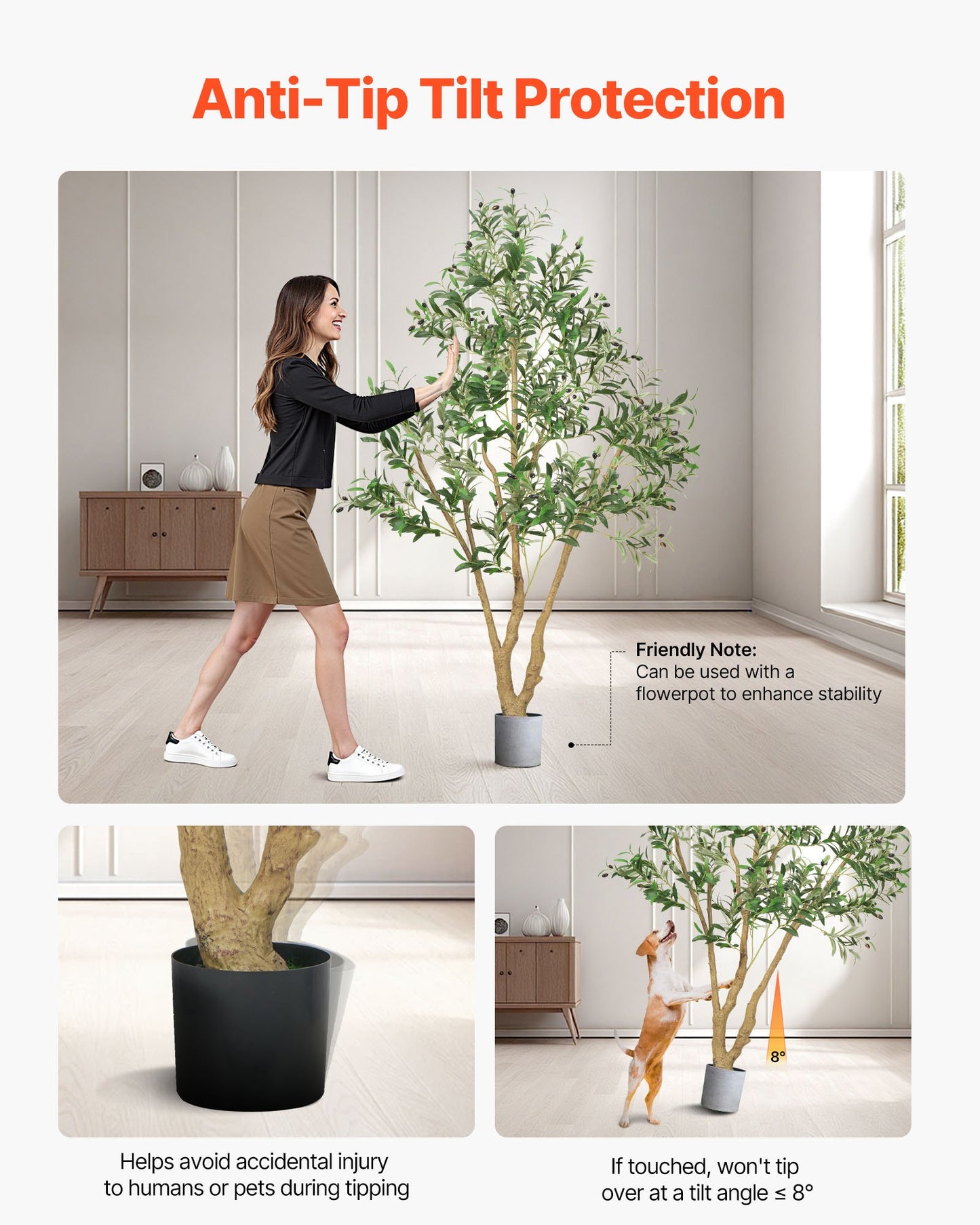 6FT Artificial Olive Tree with Black Pot - Tall Fake Plant for Home & Office Decor