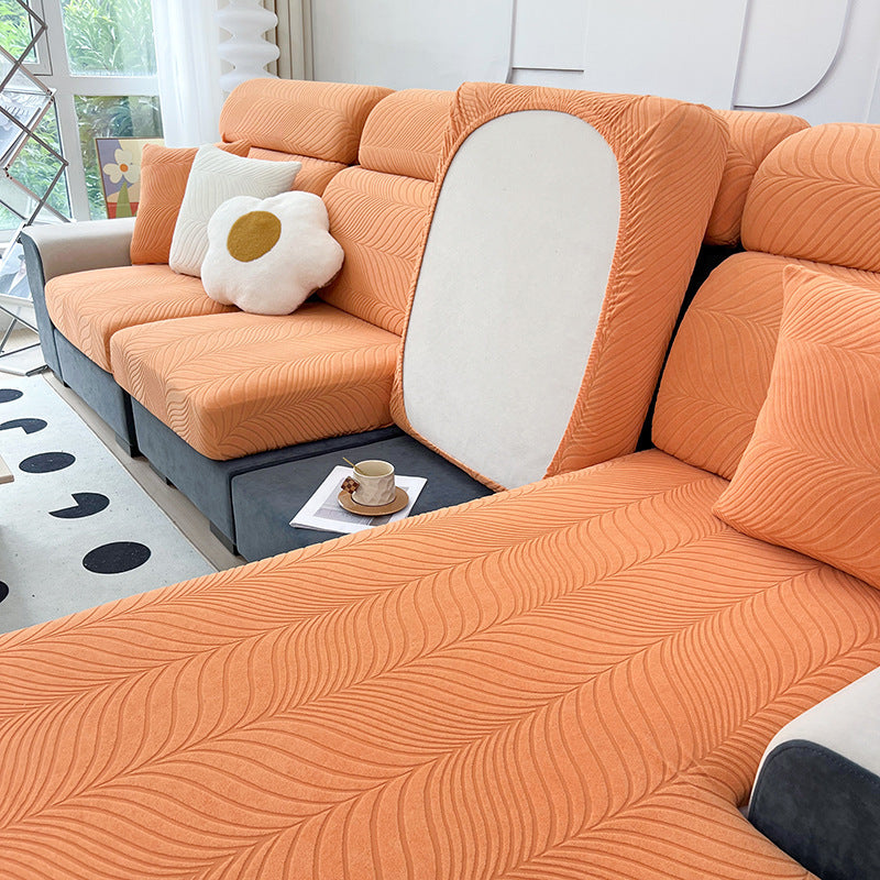 Waterproof Jacquard Sofa Cover Solid Color Couch Slipcover for Living Room