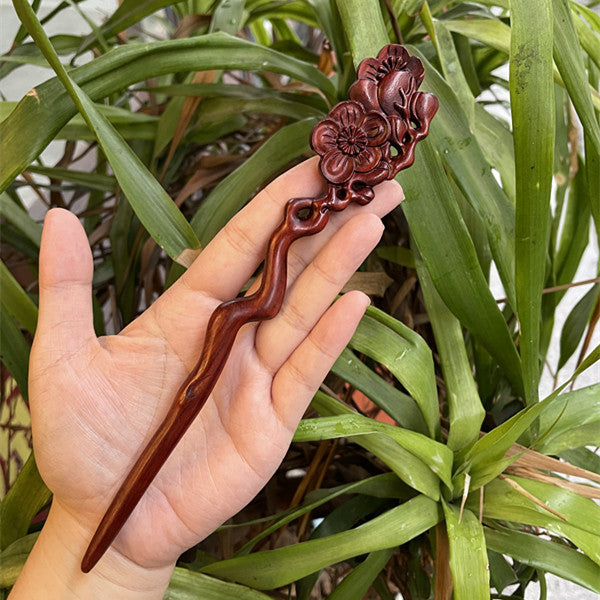 Ebony Antique Carved Hairpin