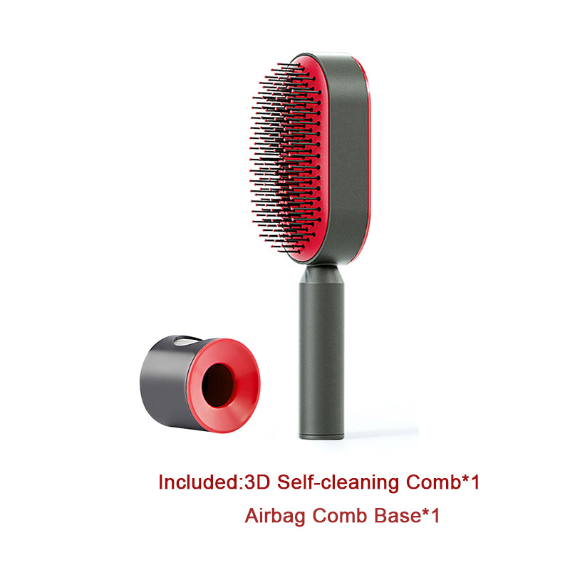 Self-Cleaning Hair Brush with 3D Air Cushion for Scalp Massage & Detangling