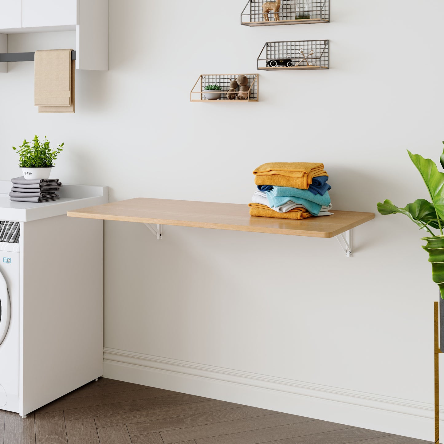 Laundry Room Folding Table Wall Mounted For Small Spaces,Fold Down