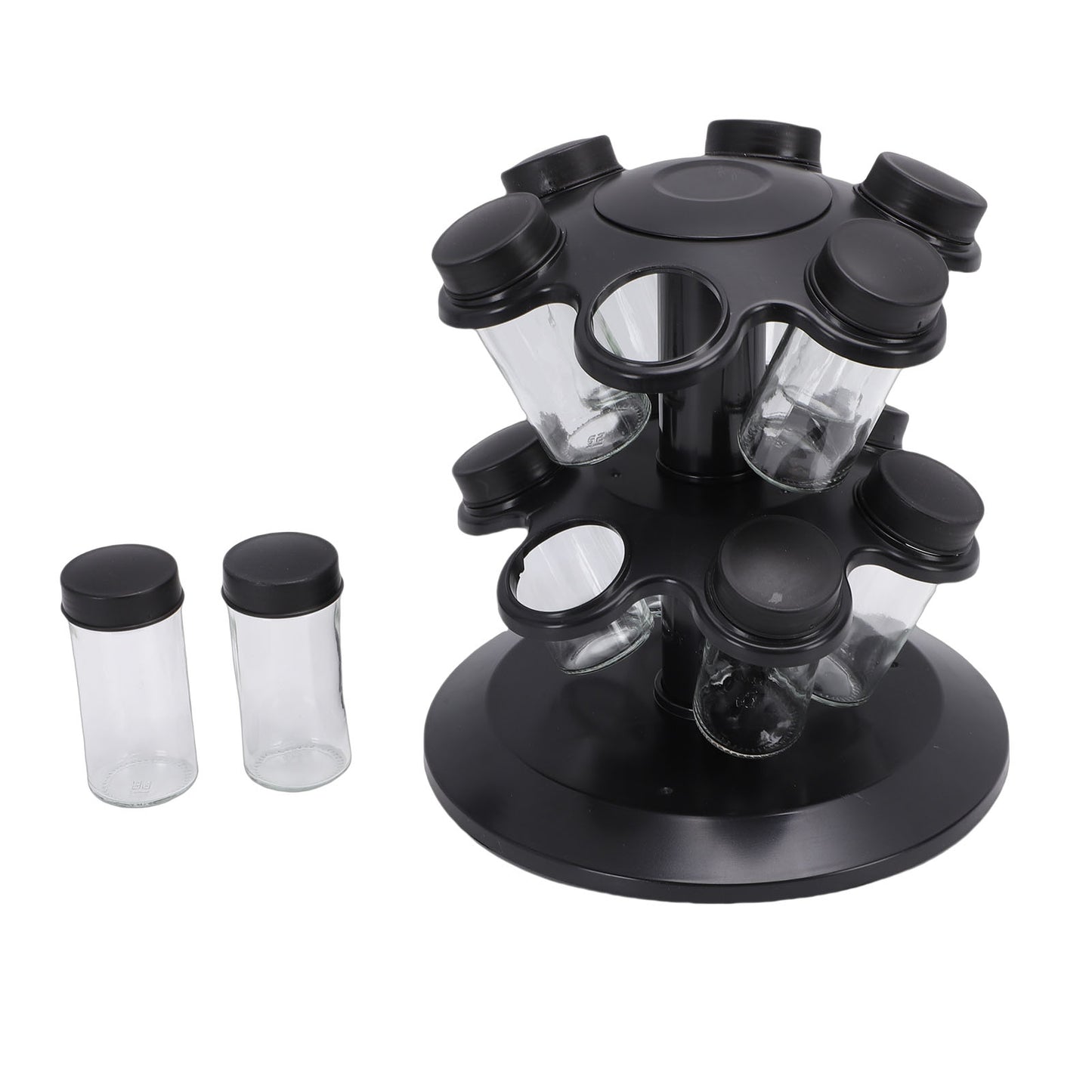 Revolving Countertop Seasoning Bottle Rack Organizer Kitchen Rotating