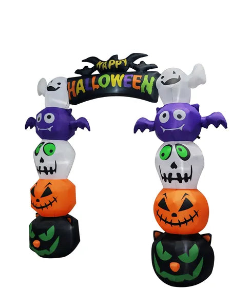 8.2FT Inflatable Pumpkin Archway with LED Lights for Halloween Decor