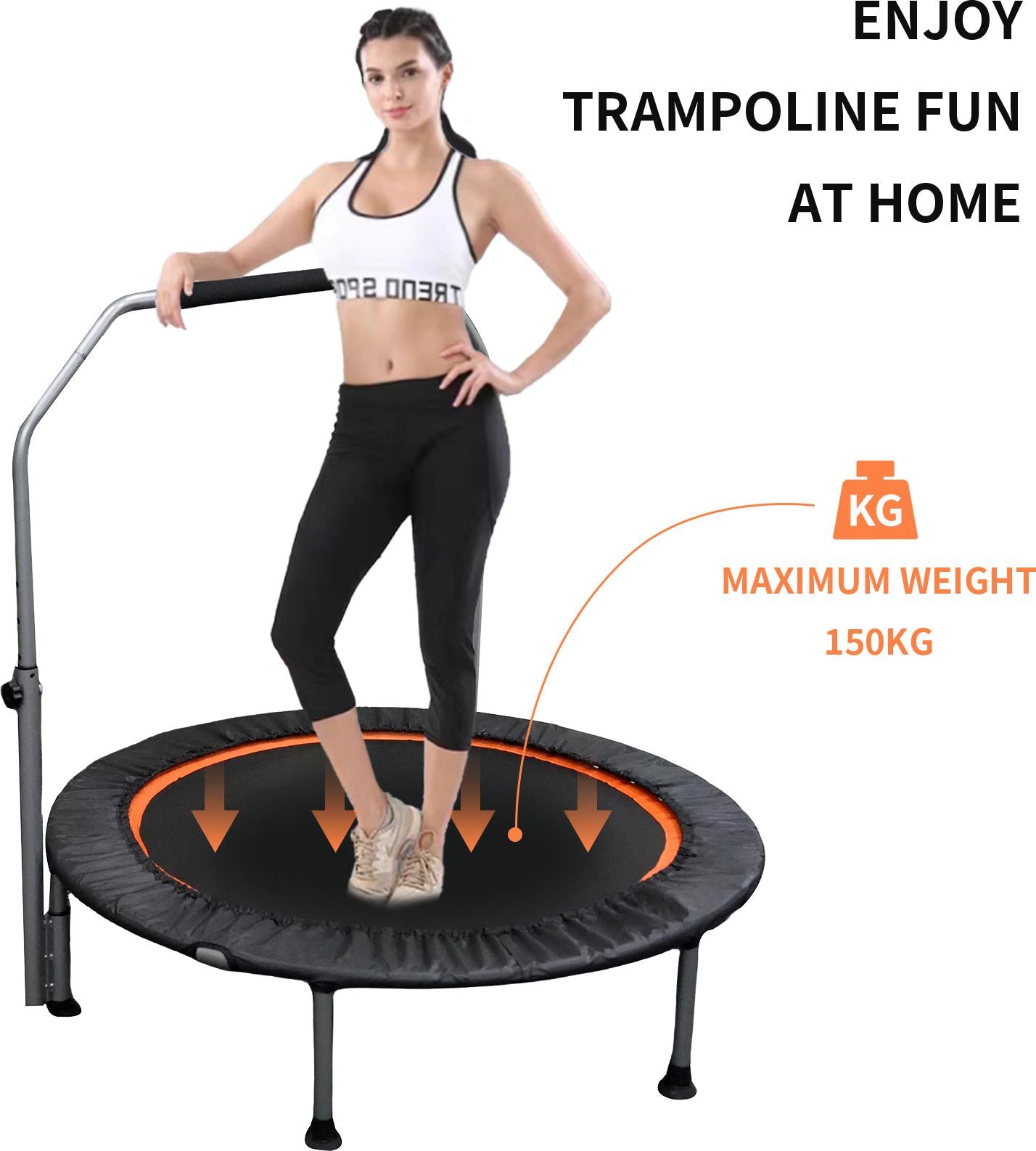 Mini Fitness Trampoline with Adjustable Handles - 48 Inch
