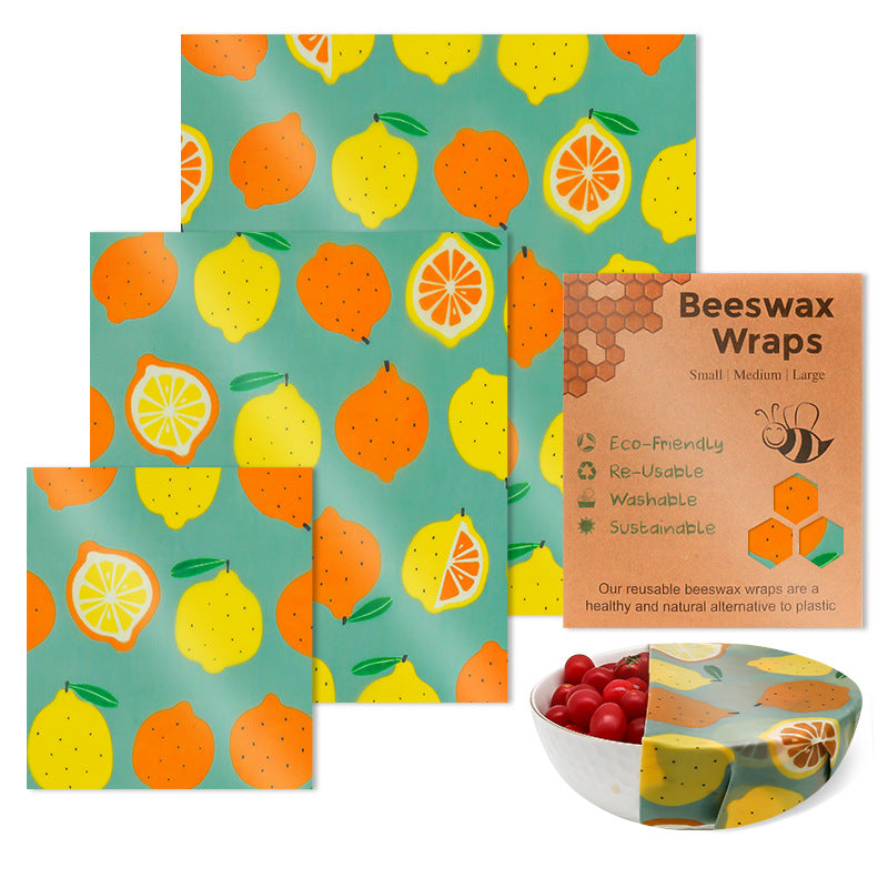 Beeswax Food Wraps Reusable Preservative Cloths Eco-Friendly Food Storage