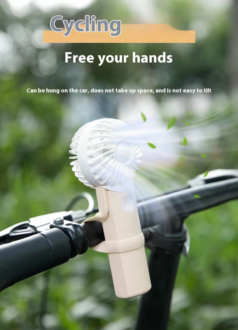 Portable Handheld Fan with Silicone Handle, USB Powered, Quiet Operation