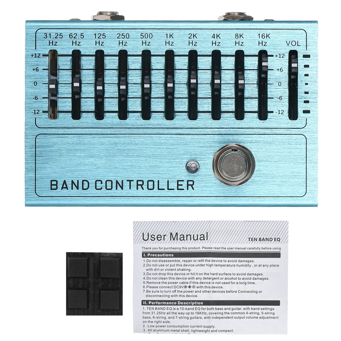 Mini 10-Band EQ Guitar Effect Pedal with True Bypass