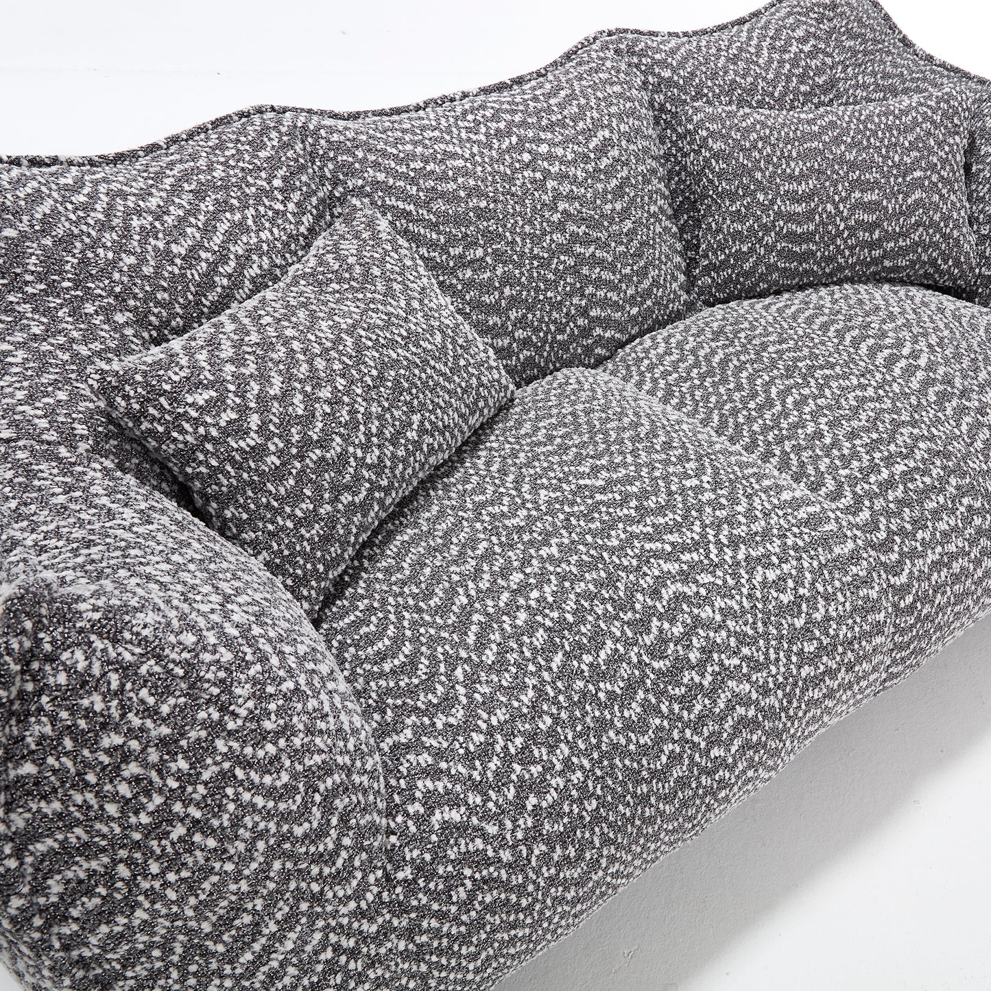 Soft Grey Beanbag Chair with Foam Core - Comfortable Recliner for 2