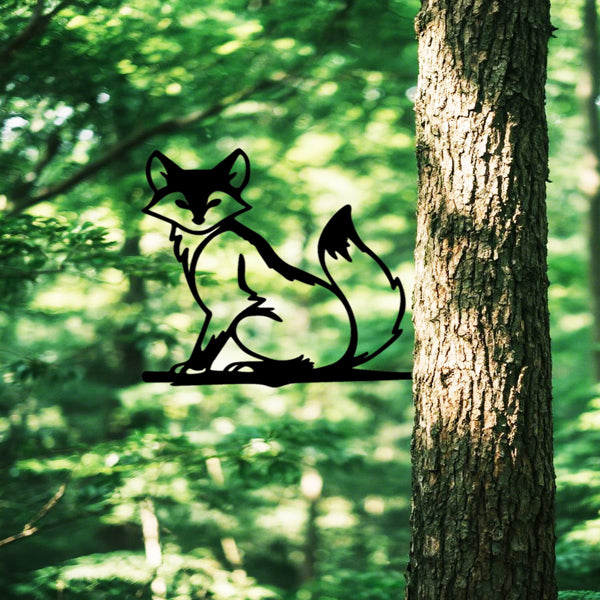 Vintage Tree Stump Wall Art with Black Iron Animal Silhouettes