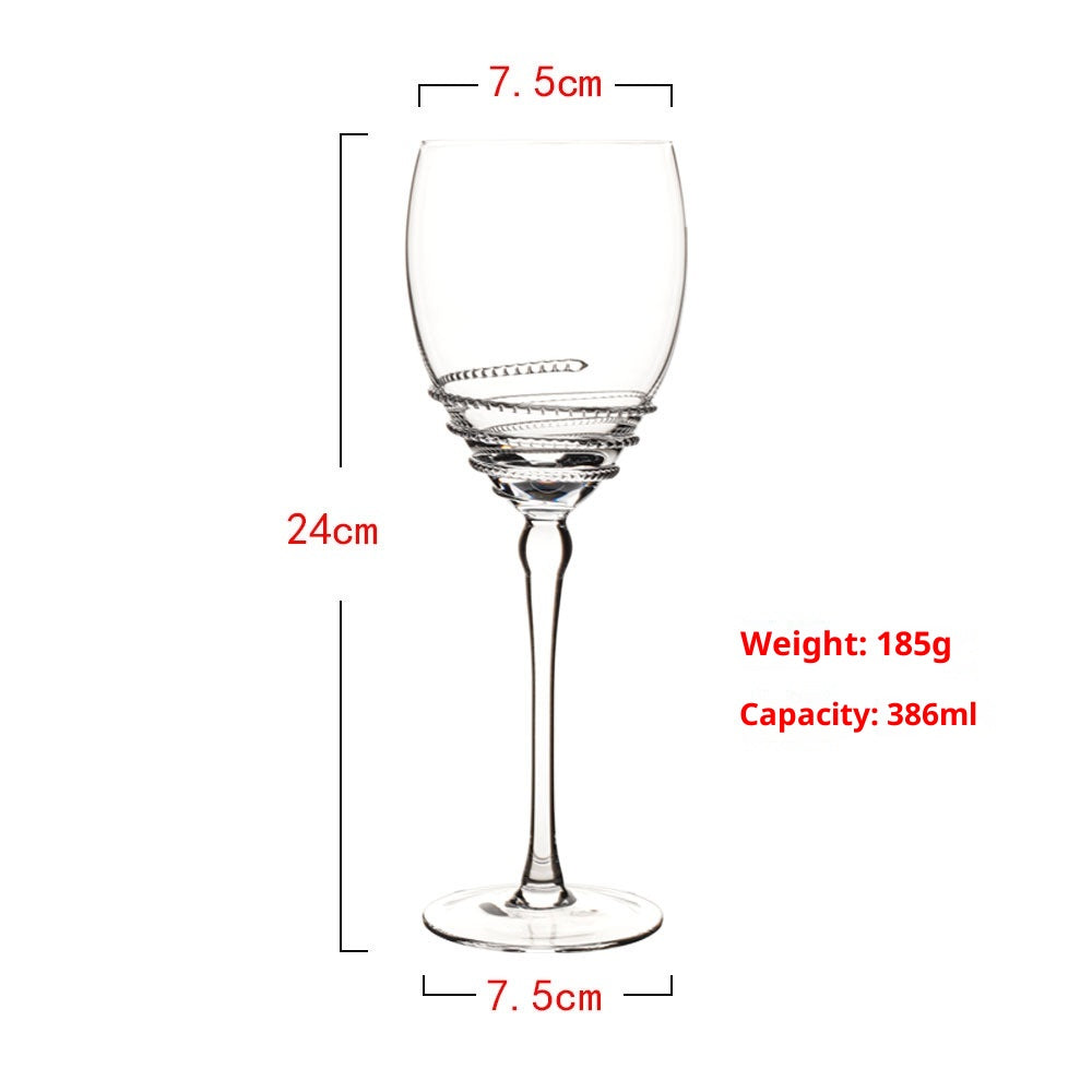 Vintage Red Wine Glass - European Style Brushed Crystal Drinkware