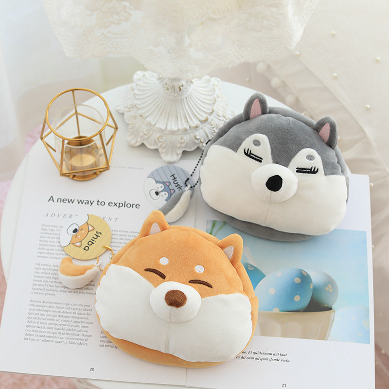 Cute Dog Pet Cosmetic Bag and Keychain Set - Shiba Inu Husky Dumpling Style