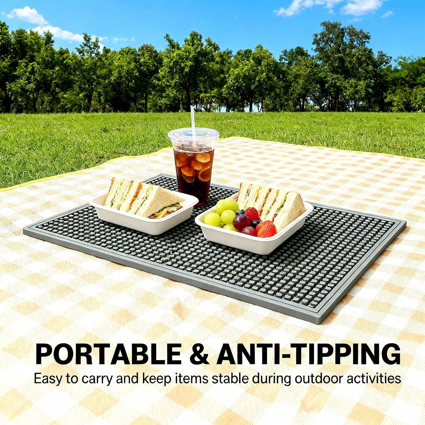 Set Of 2 18x12 Inch Heat Resistant Rubber Drying Mats, Multi Purpose