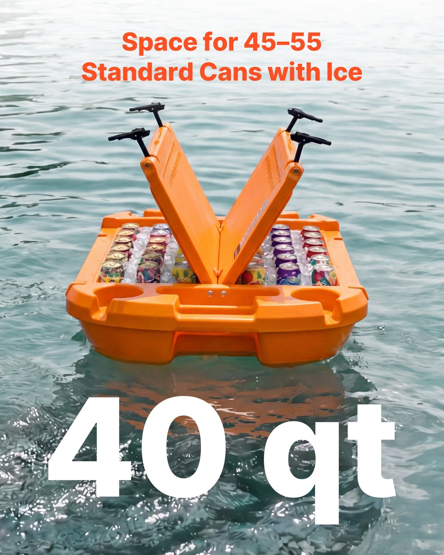 Floating Cooler 40 QT with Dry Storage & Tow Rope - Water & Land Use