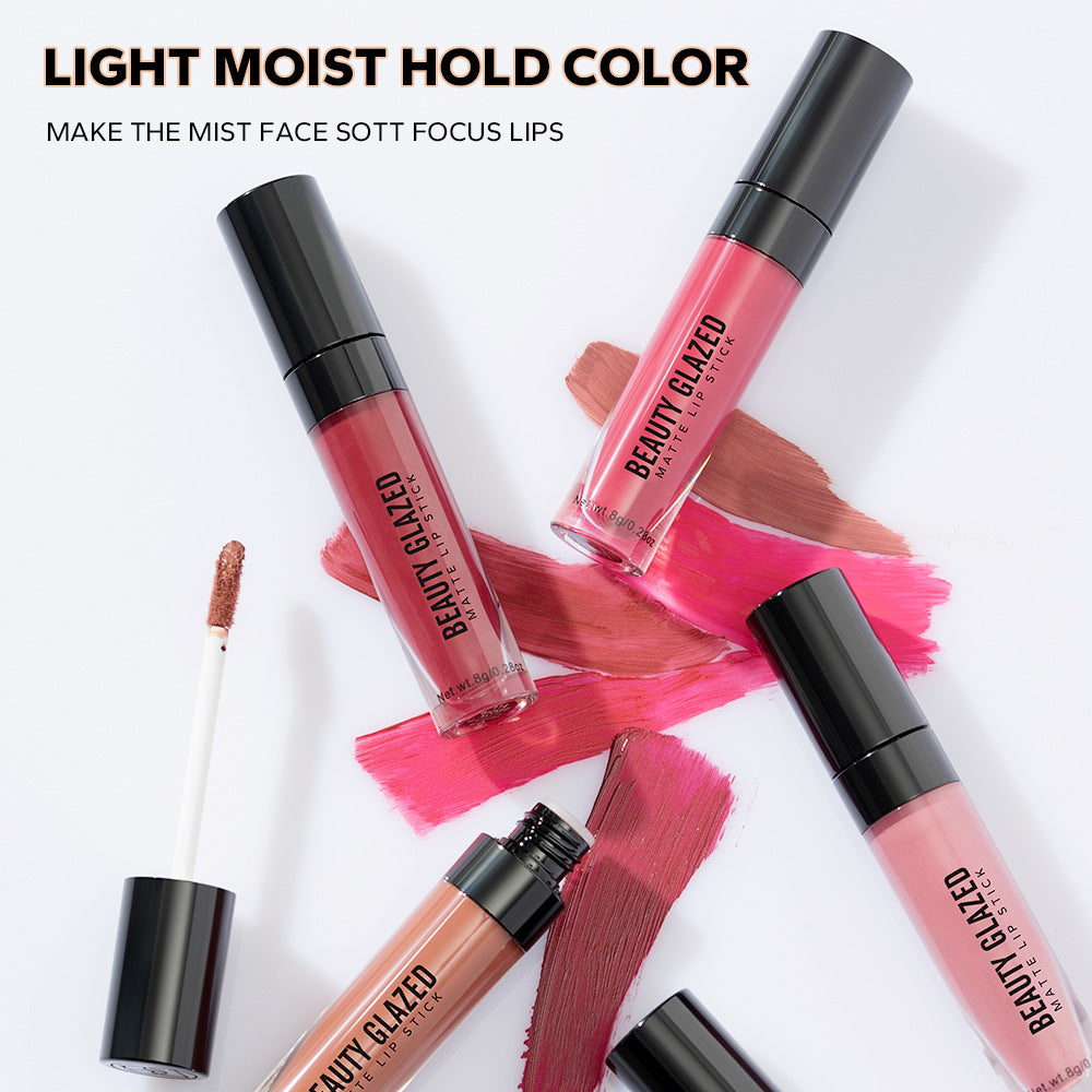 Large Capacity Waterproof Non-Stick Lipstick - 8ml Velvet Matte Lip Gloss for Dry Skin