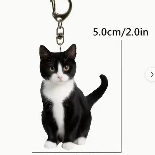 Acrylic Cow Cat Car Rearview Mirror Pendant - Car Interior Decoration