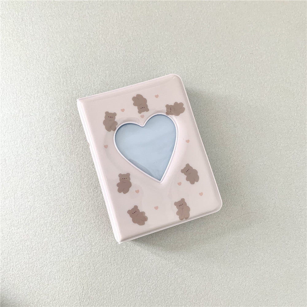 Mini Cartoon Photo Album with PVC Cover - 20 Pages, 7.8x11cm, Multiple Colors