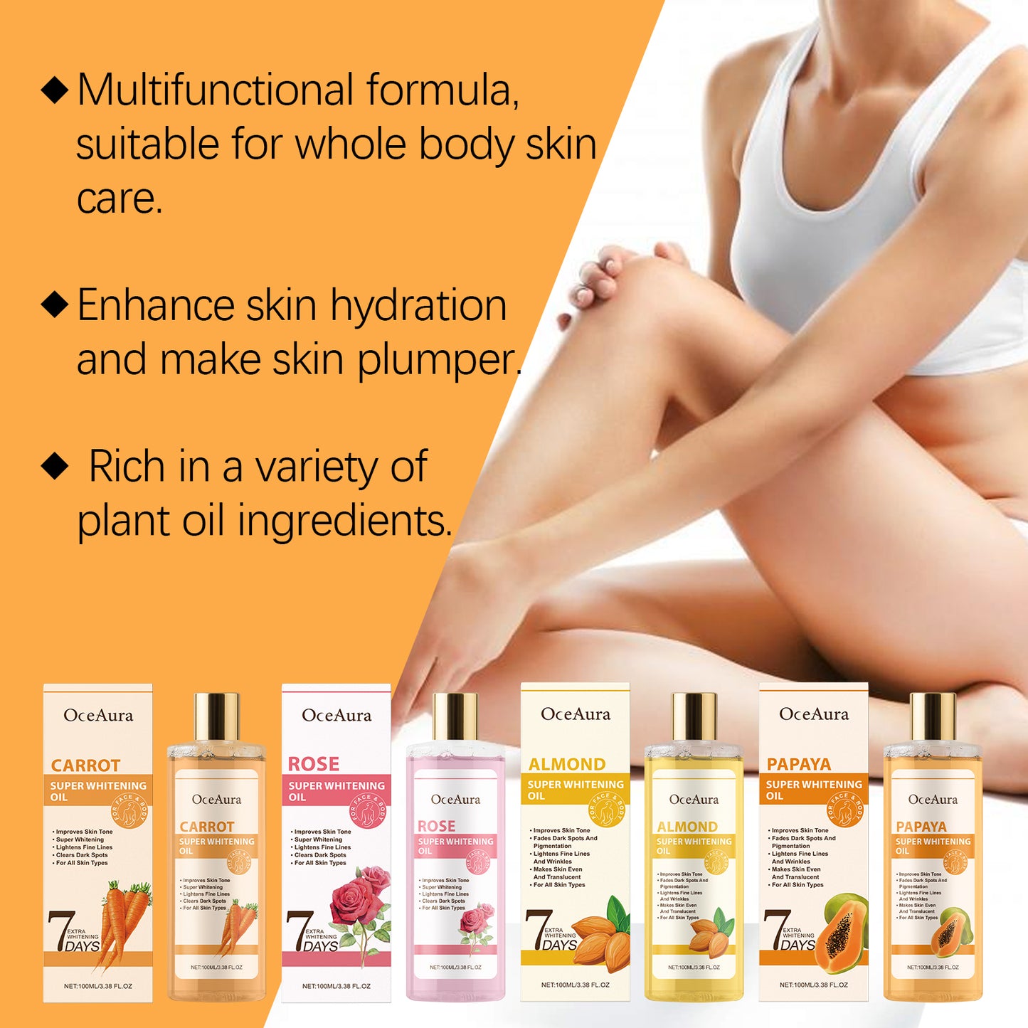 7-Day Moisturizing Body Oil with Jojoba & Hyaluronic Acid - 100ml