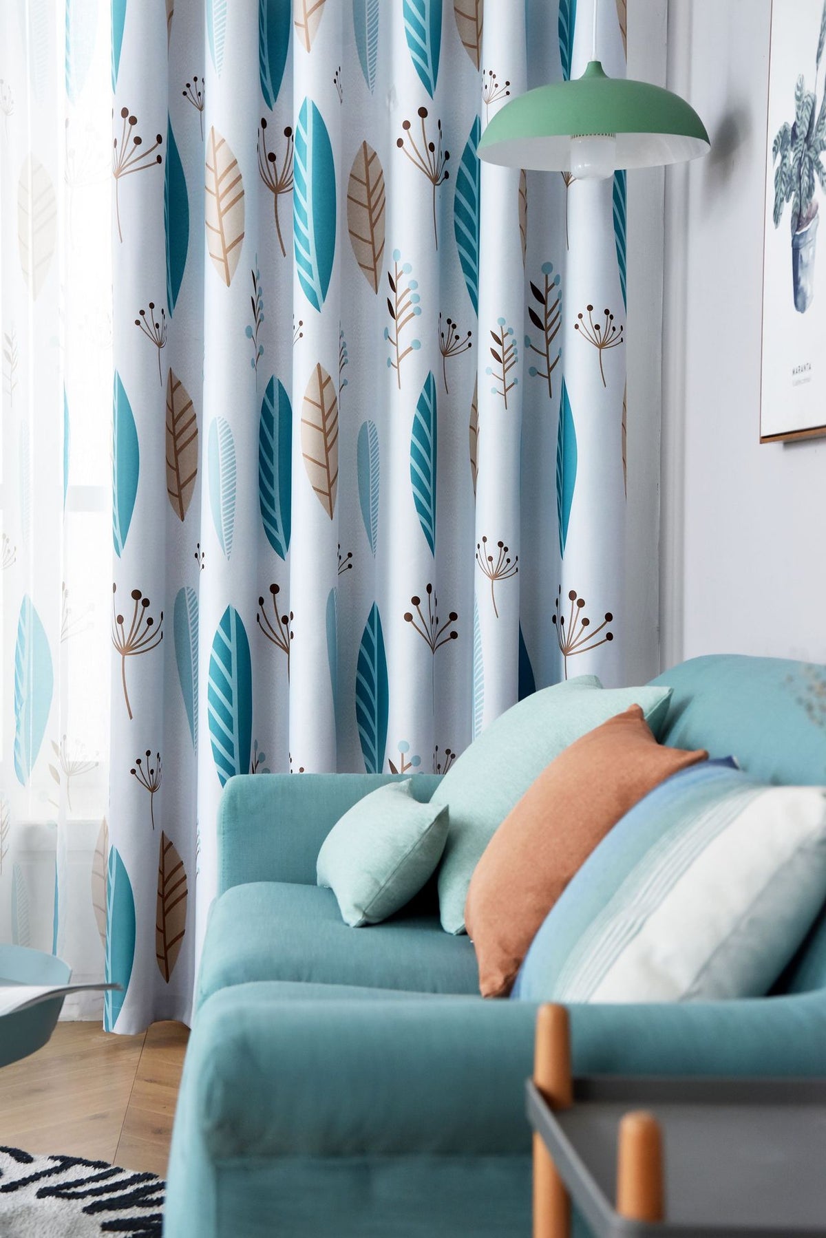 Nordic Style Leaf-Shading Curtain for Bedroom & Living Room - Modern Home Textile