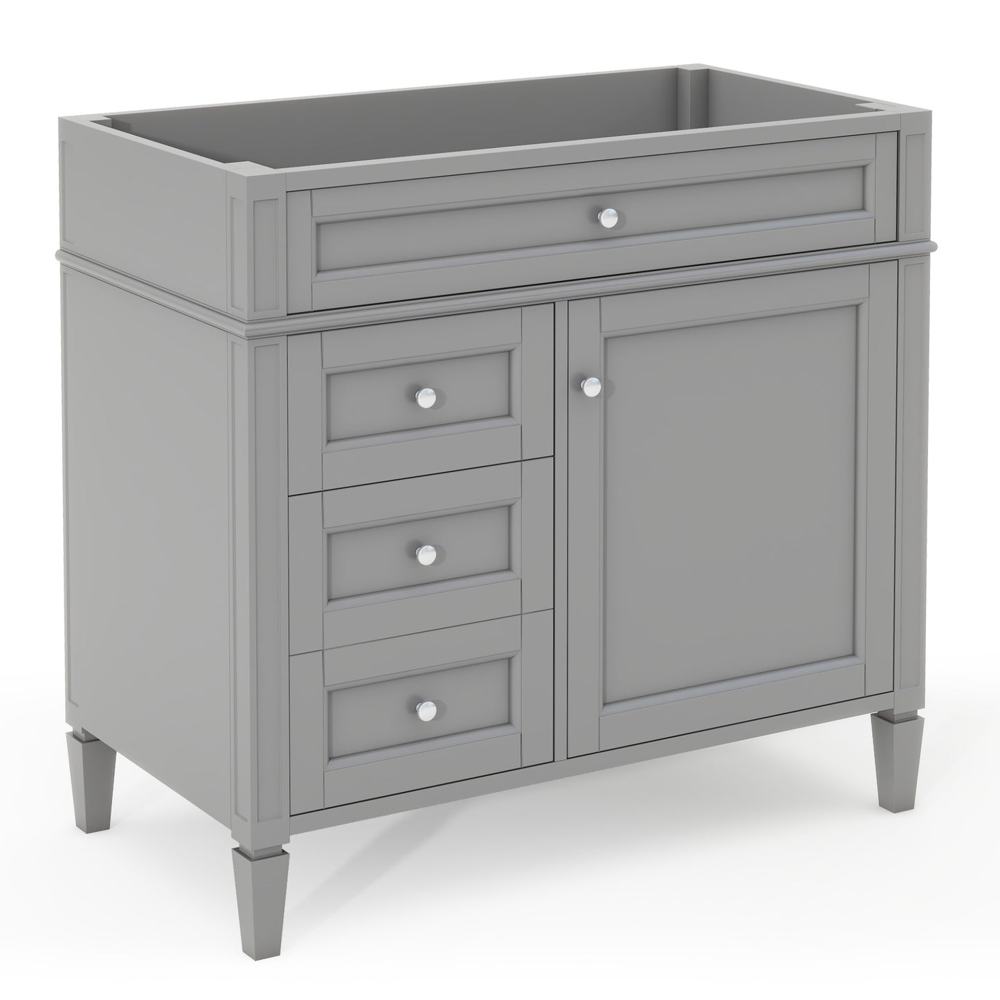 36'' Modern Bathroom Vanity Cabinet with 3 Drawers - Grey